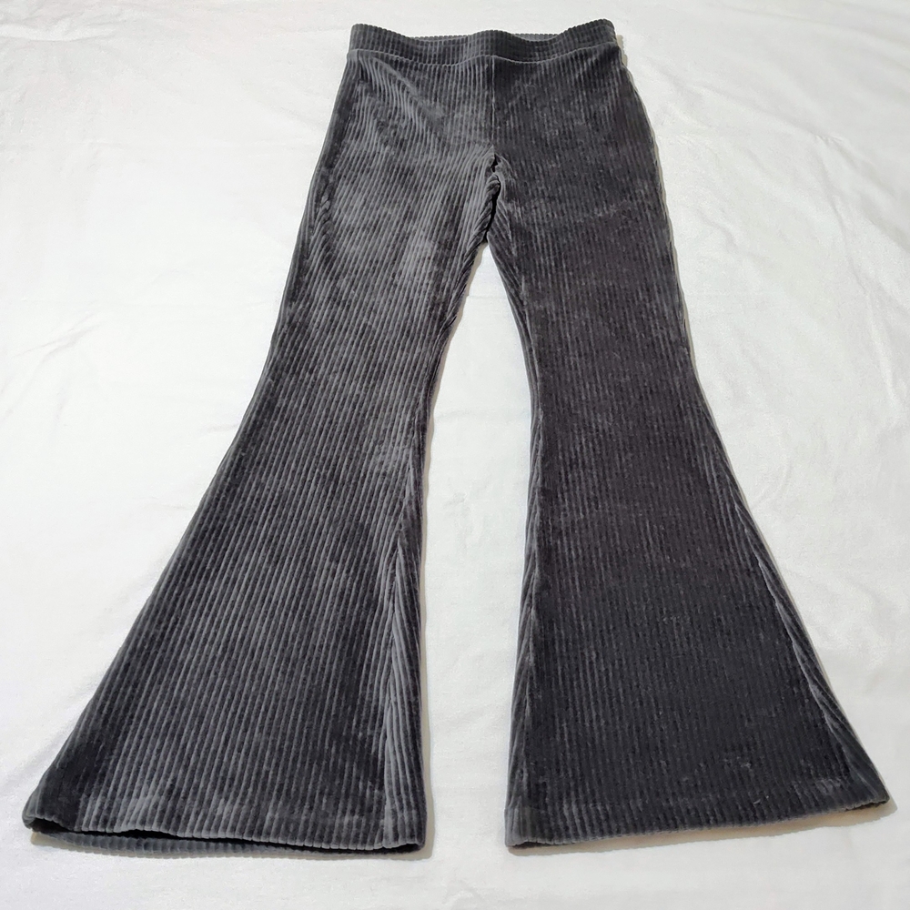 Aerie Groove On Velour Ribbed Flared Pull On Pants